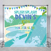 Aperturee - Custom Name Splish Splash Birthday Bash Backdrop